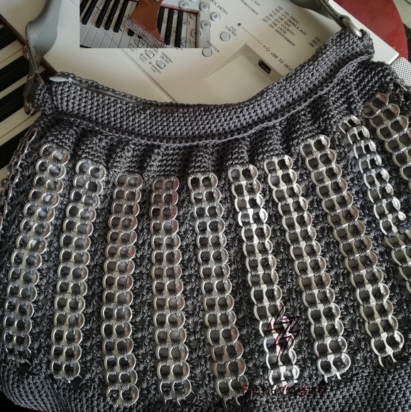 Hand made tied crochet bag - Picture 1 of 1